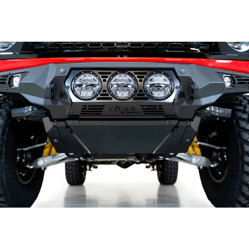 Red ATV with black bumper by Addictive Desert Designs for Ford Bronco Bomber.