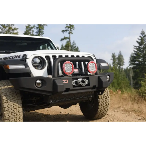 Black deluxe front bumper for ARB Combar/T JL 18On 8-10 OE Fog