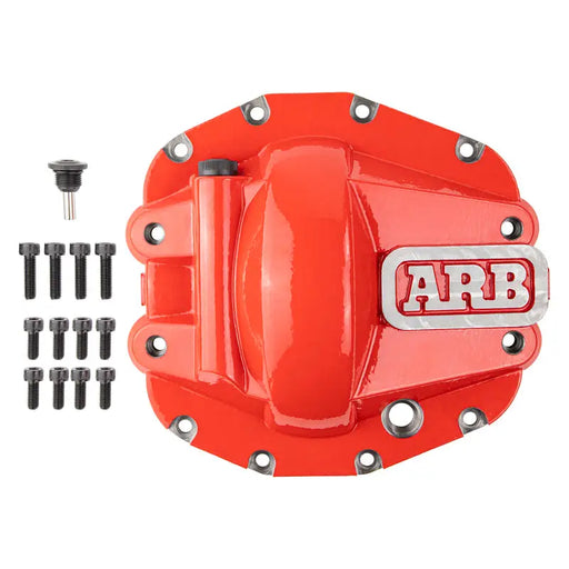 Red aluminum differential cover for ford 6 0l on ARB Diff Cover Jeep JL Rubicon Front Axle