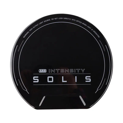 ARB Intensity SOLIS 36 Driving Light Cover - Black Lens featuring Sol black and white logo on black puck