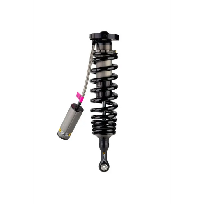 Close up of black and white photo of ome bp51 coilover for 4x4 suspension