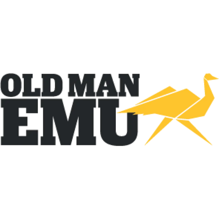 Goldman emu logo displayed on arb / ome bp51 coilover for 4x4 suspension