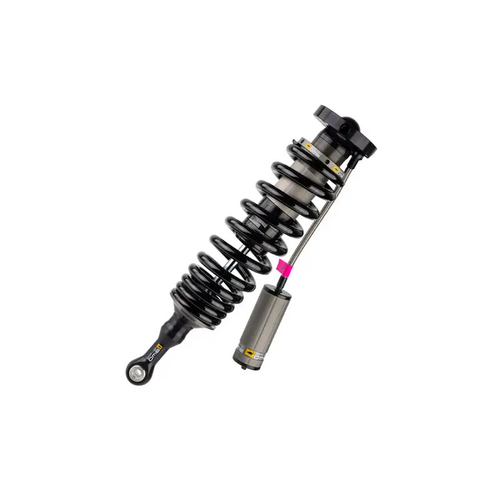 Close up of ome bp51 coilover shock absorber on white background