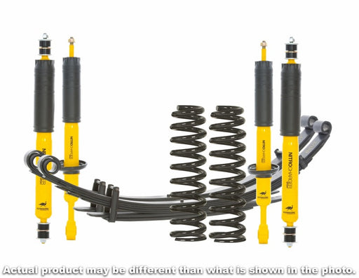 Arb sport kit heavy 2’ tacoma 16+ 4x4 suspension jeep in yellow, showing front and rear suspensions