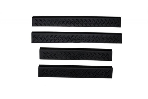 Black rubber tread door sill protectors for avs 05-15 toyota tacoma access cab