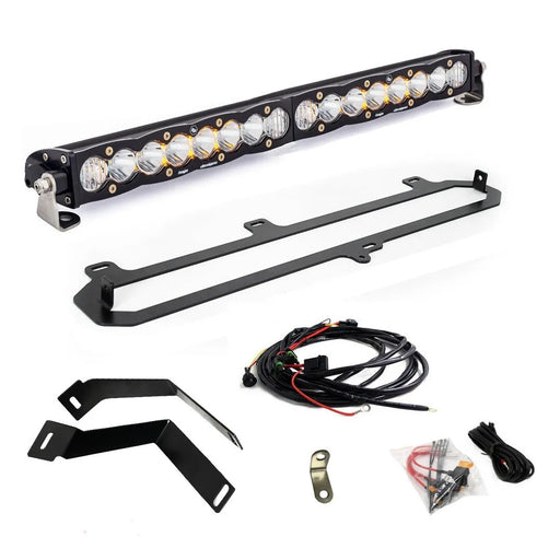 Close up of baja designs toyota tundra 20in s8 oem replacement kit light bar with wires