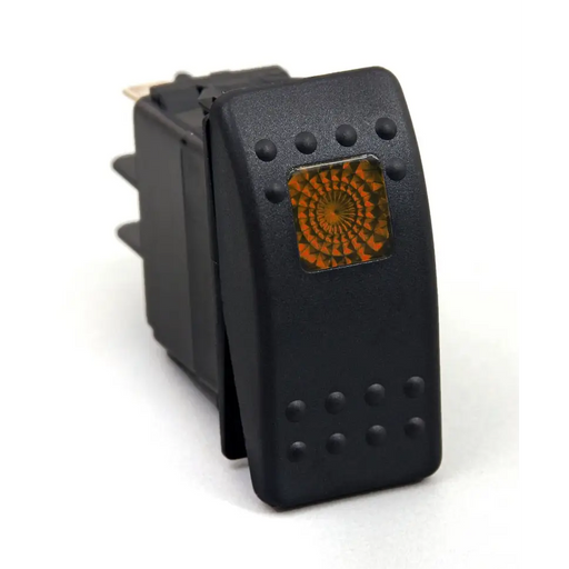 Daystar Rocker Switch Amber Light 20 AMP Single Pole Displayed in Black and Orange Color with Red and Yellow Button