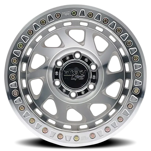 Dirty Life 9313 Enigma Race 17x9 machined wheel with white background
