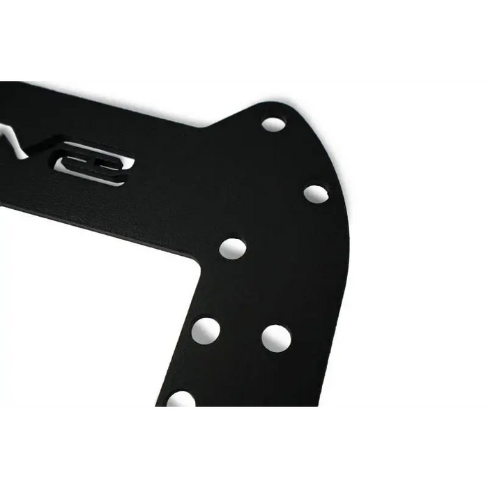 Black metal bracket with holes for DV8 21-22 Ford Bronco 3rd brake light extension.