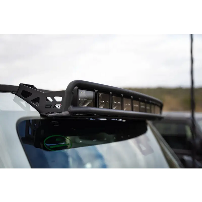 Ford Bronco with Light Bar on DV8 21+ Curved Light Bracket for 12 3in. Pod Lights