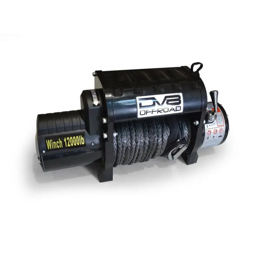 DV8 Offroad 12000 lb Winch with Synthetic Line and Wireless Remote - Black