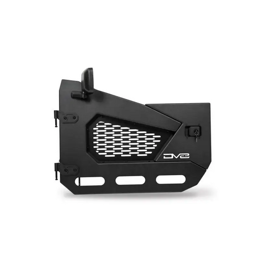 DV8 Offroad black and white radiator close up - Half Doors - Front Set