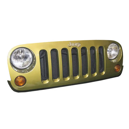 DV8 Offroad 2007-2018 Jeep JK Black Mesh Grille with Gold Jeep Grill