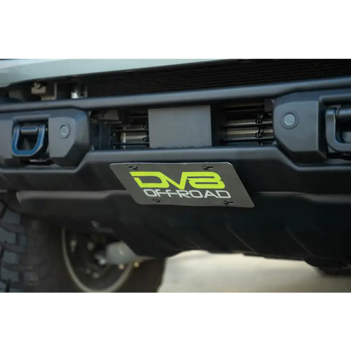 Front bumper cover for DV8 Offroad 2021 Ford Bronco OEM Capable Steel Bumper with Slanted License Plate Mount.