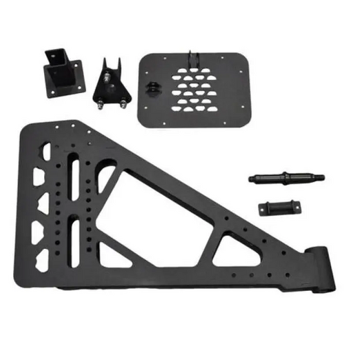 DV8 Offroad RS-10/RS-11 TC-6 Tire Carrier, black chassis bumper mounted tire carrier.