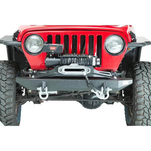 Red Jeep Wrangler TJ Rubicon bumper blk txtrd