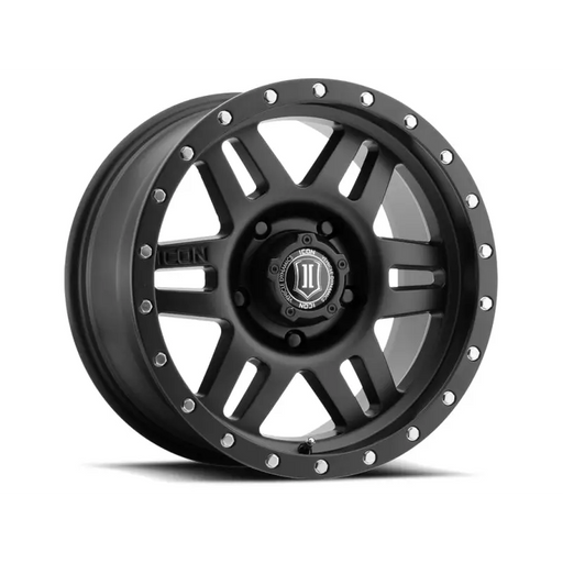 ICON Six Speed 17x8.5 Satin Black Wheel with Rivets