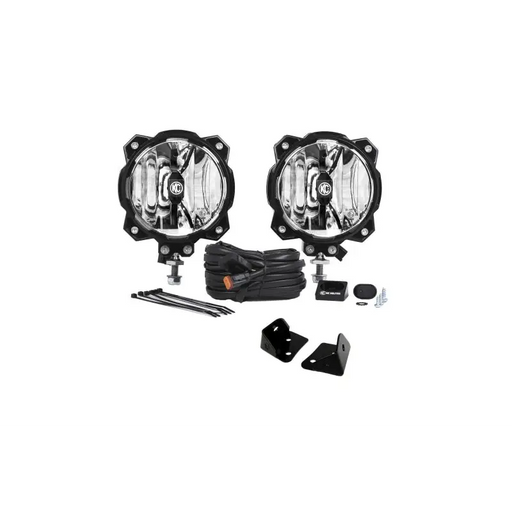 Pair of fog lights with wiring kit for KC HiLiTES 07-18 Jeep JK 6in Pro6 Gravity LED Pillar Mount 2-Light Sys
