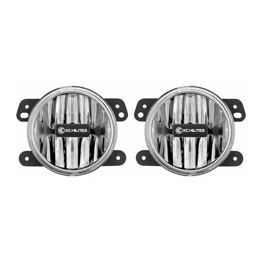 Pair of chromed LED fog lights for Harley Davidson - KC HiLiTES Gravity G4 LED Fog Beam (Pair Pack System)