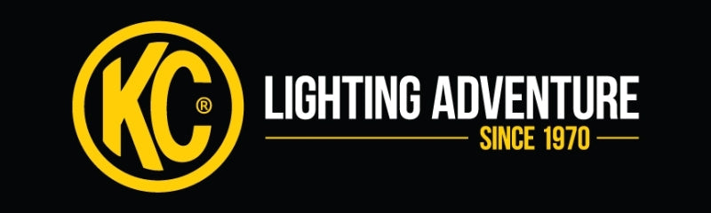 Logo for lighting adventure on kc hilites 17in x 60in black w yellow banner