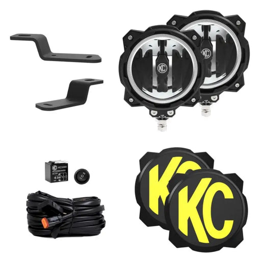 KC HiLiTES Bronco Gravity LED Pro6 Wide-40 Ditch Light Kit with KCC LEDs