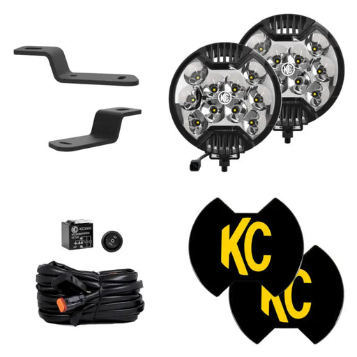 KC HiLiTES Ford Bronco SlimLite LED Ditch Light Kit with K2 LEDs and Accessories
