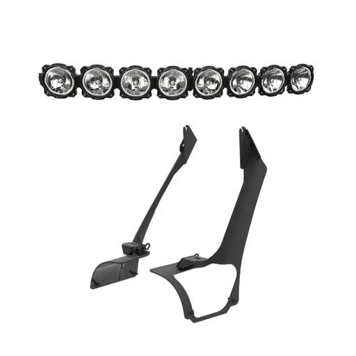 KC HiLiTES 50in Light Bar Kit for Jeep Wrangler 4xe - lights and brackets close up