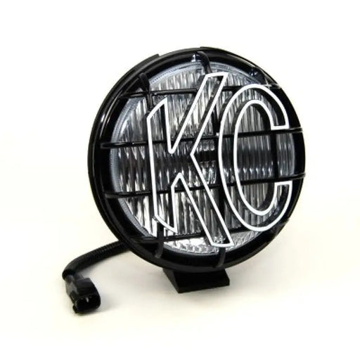 KC HiLiTES Apollo Pro 97-04 Jeep TJ Replacement 6in. Halogen Fog Light 55w - Black featuring a black LED light with white