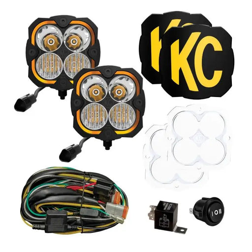 KC HiLiTES FLEX ERA 4 - 2-Light Master Kit with KC LED light kit for off road lights.