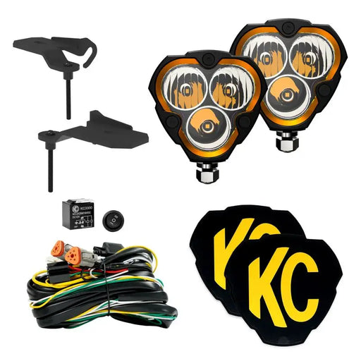 KC HiLiTES Jeep 392/Mojave FLEX ERA 3 2-Light Sys Ditch Light Kit with Remote for motorcycle.