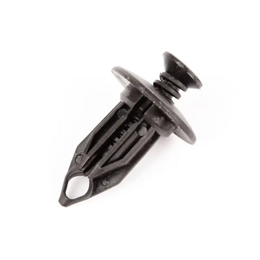 Black plastic and metal clip for Omix 12mm Push Pin Bumper to Front Fascia - 07-18 JK.