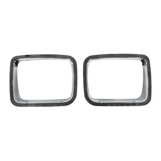 Pair of chrome front bumpers for the Ford Bronco and Omix Headlight Bezel Chrome 87-95 Jeep Wrangler YJ