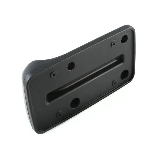 Black plastic door handle on Omix License Plate Bracket 97-06 Jeep Wrangler TJ