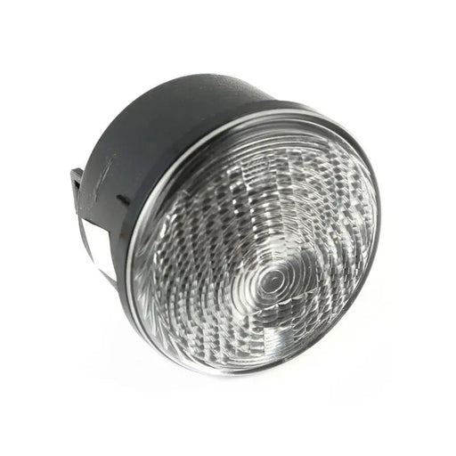 Black LED parking lamp assembly on white background - Omix Park Lamp Assembly Clear Left 07-18 Wrangler