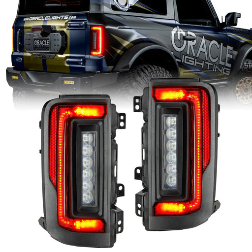 Oracle 21-23 ford bronco flush style tinted led tail lights by oracle lighting