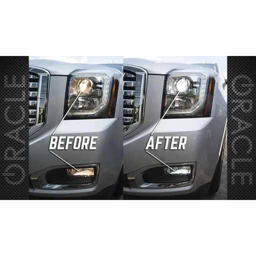 Oracle 9006 4000 Lumen LED Headlight Bulbs - Before and After - 6000K