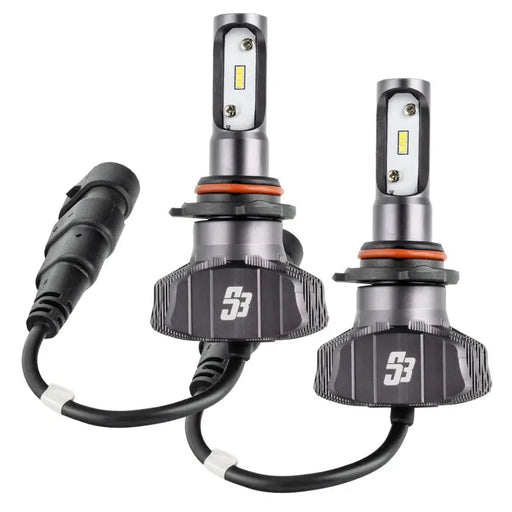 Pair of Oracle 9006 - S3 LED headlight bulbs with cables in 6000K design