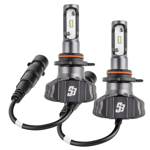 Pair of H7 LED headlight bulbs with cables for Oracle 9012-S3 LED Headlight Bulb Conversion Kit - 6000K.