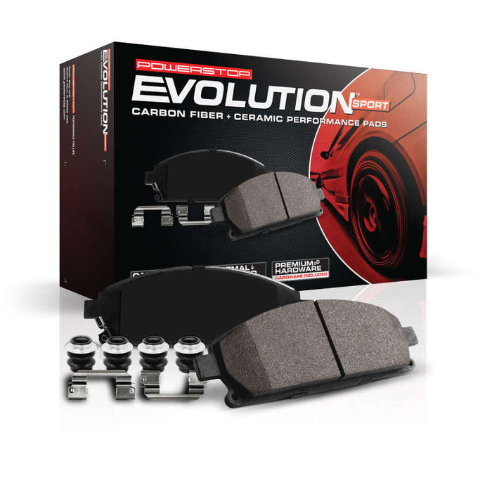 Front brake pads for toyota evolution - power stop z23 evolution sport brake pads w/hardware