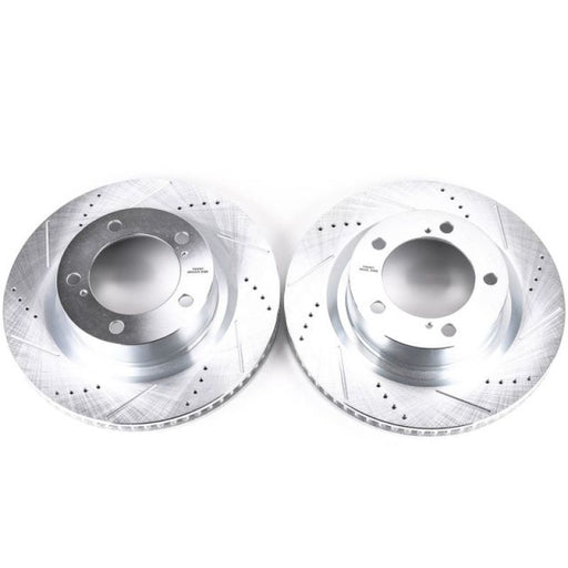 Power stop front slotted rotors for porsche gt4 - pair