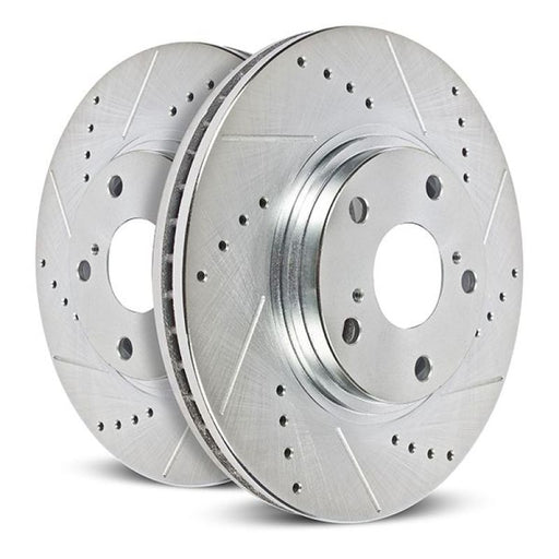 Power stop ford f-150 rear drilled & slotted rotors pair