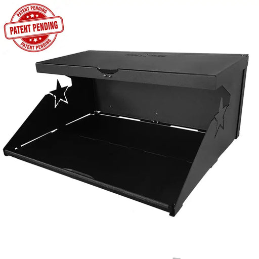 Black metal box with white background for Rock Slide 07-22 Jeep door tailgate table