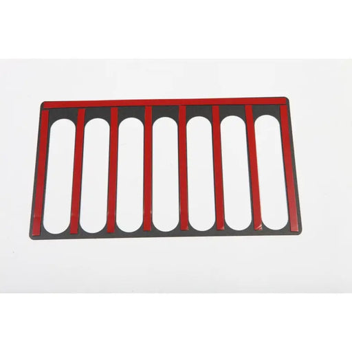 Rugged Ridge vent cover for Jeep Wrangler - red and black plastic strip.