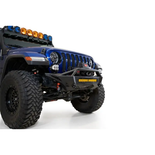 Blue Jeep Gladiator/Wrangler with Stealth Fighter Bumper by Addictive Desert Designs