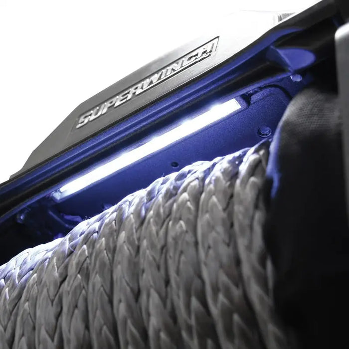 Superwinch SX 10000 Winch front bumper with LEDs on