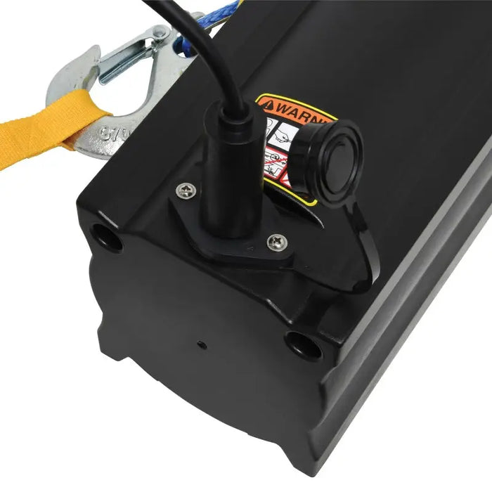 Superwinch S5500 Winch with Synthetic Rope, Black Box with Yellow Strap and Handle