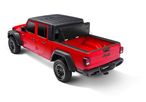 Red truck with black roof - undercover 2020 jeep gladiator 5ft flex bed cover