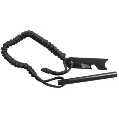 Black Voodoo Offroad survival knife with lanyard and handle