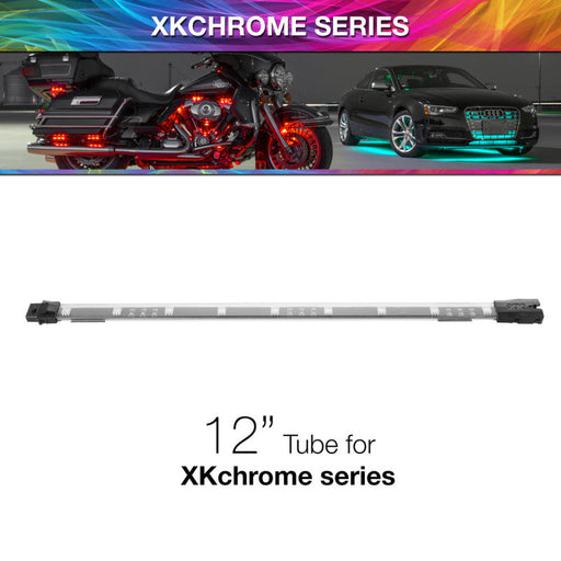 Xk glow 12in multi color led tube with motorcycle and car
