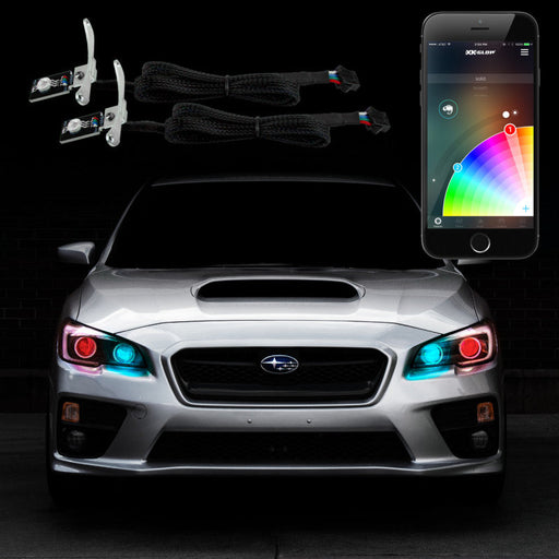 Xkglow xk glow 2xrgb demon eye million color kit with drone attached to car